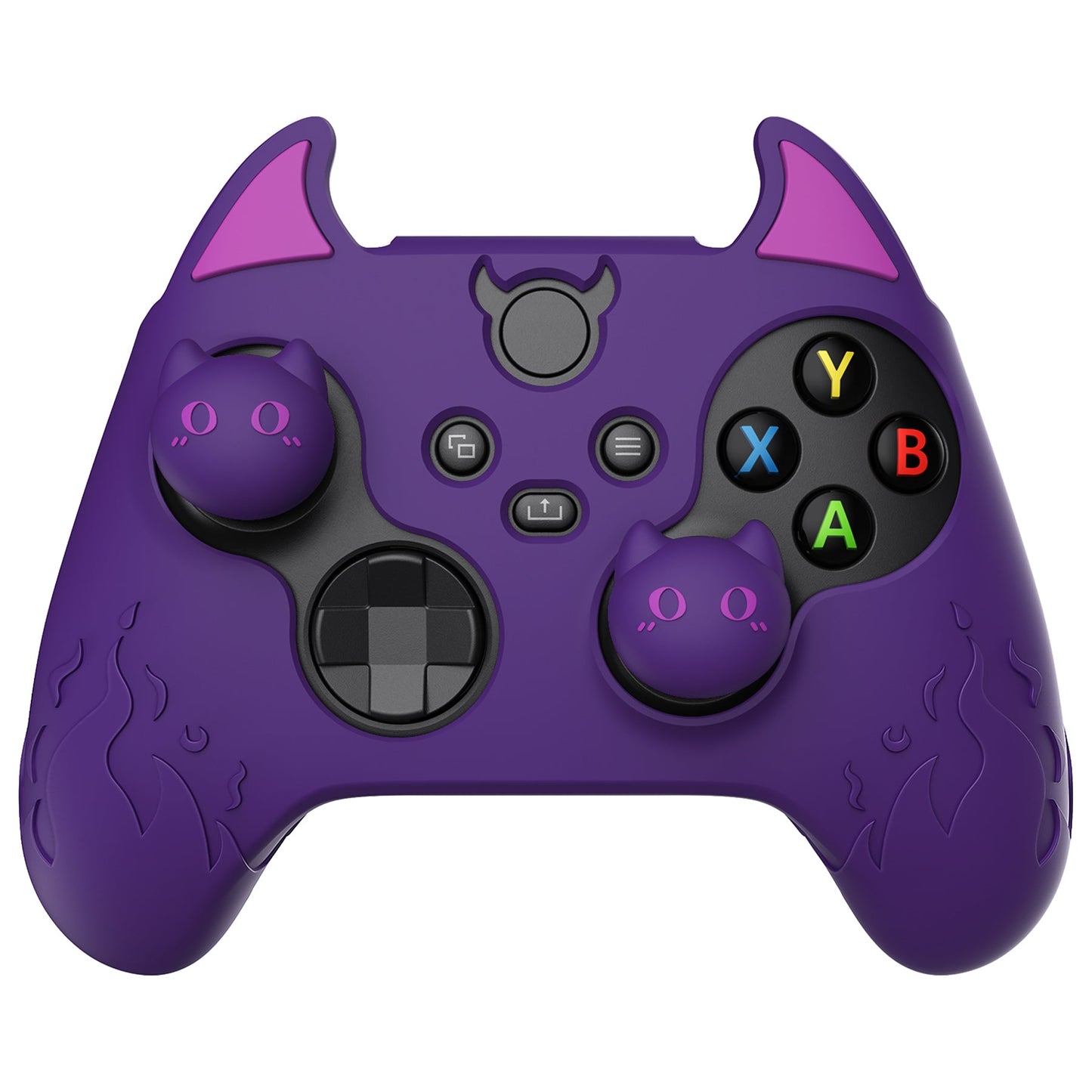 PlayVital Cute Demon Silicone Cover with Thumb Grip Caps for Xbox Series X/S Controller & Xbox Core Wireless Controller - Purple - PUKX3P003 PlayVital