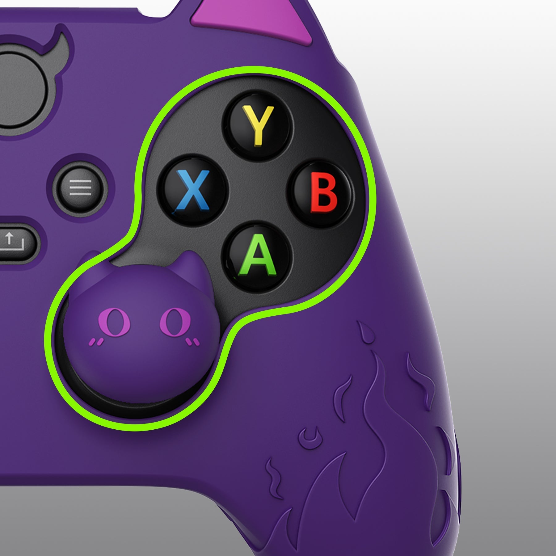 PlayVital Cute Demon Silicone Cover with Thumb Grip Caps for Xbox Series X/S Controller & Xbox Core Wireless Controller - Purple - PUKX3P003 PlayVital