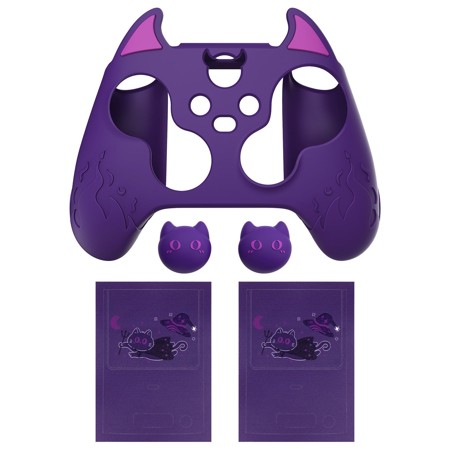 PlayVital Cute Demon Silicone Cover with Thumb Grip Caps for Xbox Series X/S Controller & Xbox Core Wireless Controller - Purple - PUKX3P003 PlayVital