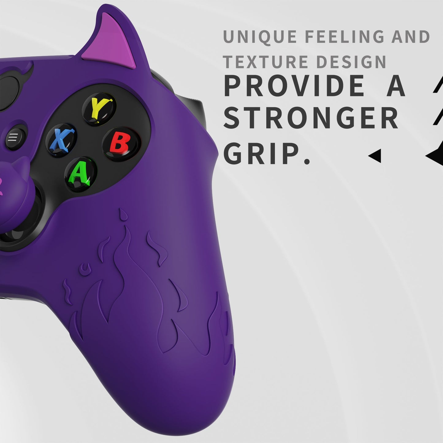 PlayVital Cute Demon Silicone Cover with Thumb Grip Caps for Xbox Series X/S Controller & Xbox Core Wireless Controller - Purple - PUKX3P003 PlayVital