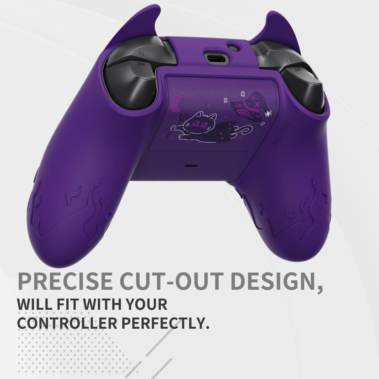 PlayVital Cute Demon Silicone Cover with Thumb Grip Caps for Xbox Series X/S Controller & Xbox Core Wireless Controller - Purple - PUKX3P003 PlayVital