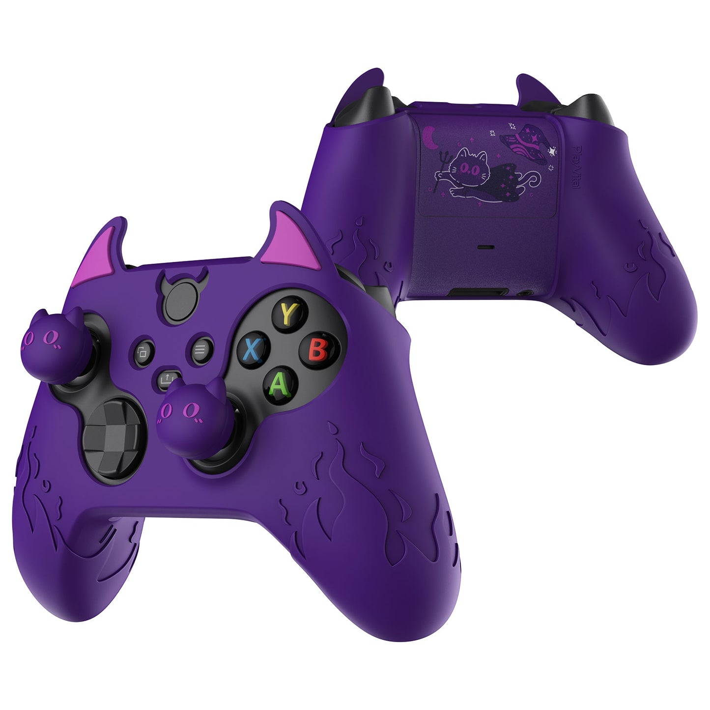 PlayVital Cute Demon Silicone Cover with Thumb Grip Caps for Xbox Series X/S Controller & Xbox Core Wireless Controller - Purple - PUKX3P003 PlayVital