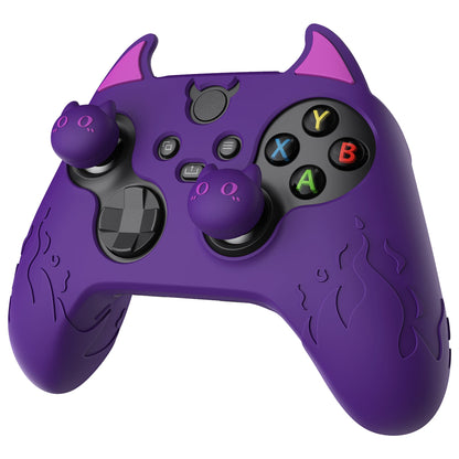 PlayVital Cute Demon Silicone Cover with Thumb Grip Caps for Xbox Series X/S Controller & Xbox Core Wireless Controller - Purple - PUKX3P003 PlayVital