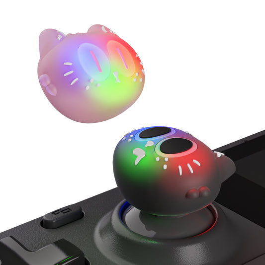 PlayVital 可愛いイルミネーション LED サムスティックグリップ（Steam Deck OLED & LCD 対応）、ジョイスティックキャップ サムグリップ【ムーンライト猫】