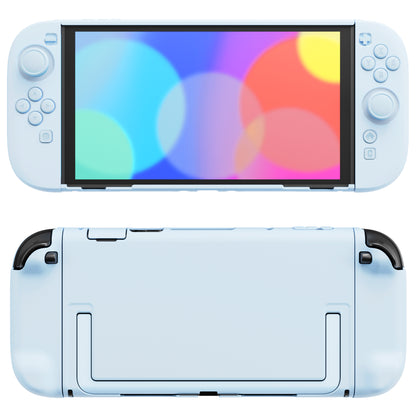 PlayVital Switch2対応 キュートな単色デザイン ハード保護ケース switch2背面キックスタンド使用可能ハードカバーケース 着装したままドック対応 キズ防止 耐衝撃 サムグリップ＆ボタンキャップ＆ステッカー付属【ヘブンブルー】