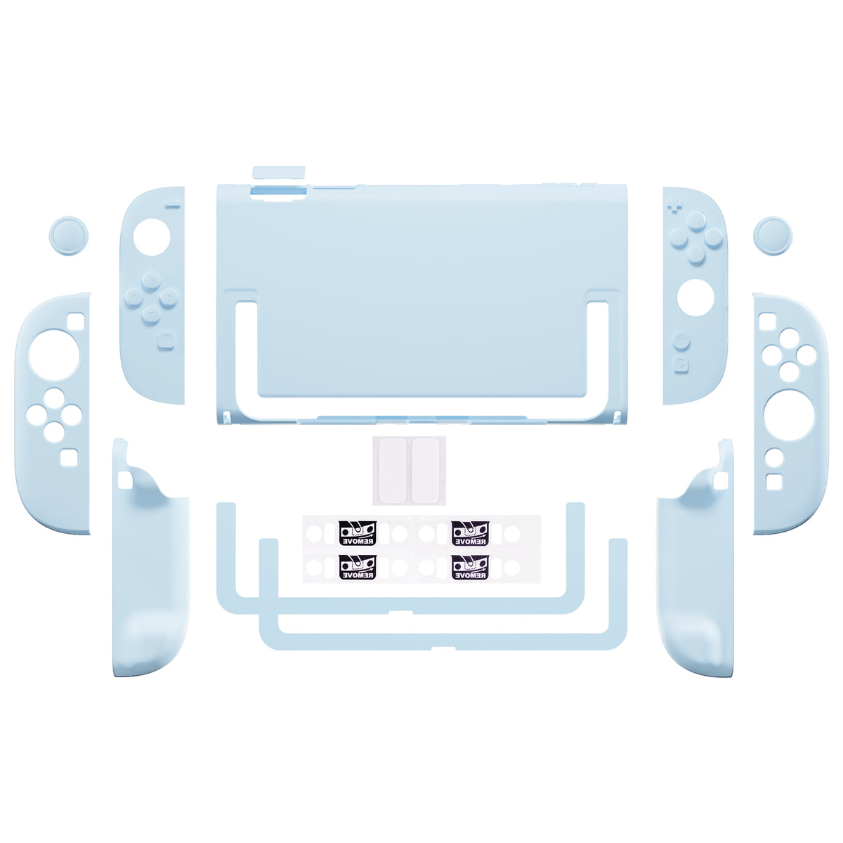 PlayVital Switch2対応 キュートな単色デザイン ハード保護ケース switch2背面キックスタンド使用可能ハードカバーケース 着装したままドック対応 キズ防止 耐衝撃 サムグリップ＆ボタンキャップ＆ステッカー付属【ヘブンブルー】