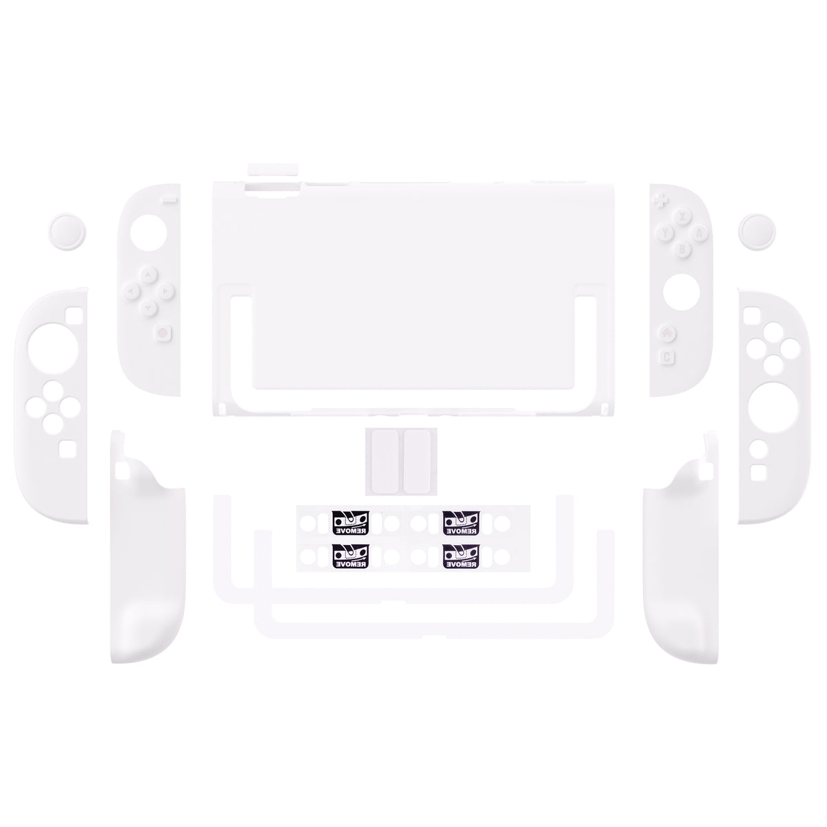 PlayVital Switch2対応 キュートな単色デザイン ハード保護ケース switch2背面キックスタンド使用可能ハードカバーケース 着装したままドック対応 キズ防止 耐衝撃 サムグリップ＆ボタンキャップ＆ステッカー付属【ホワイト】