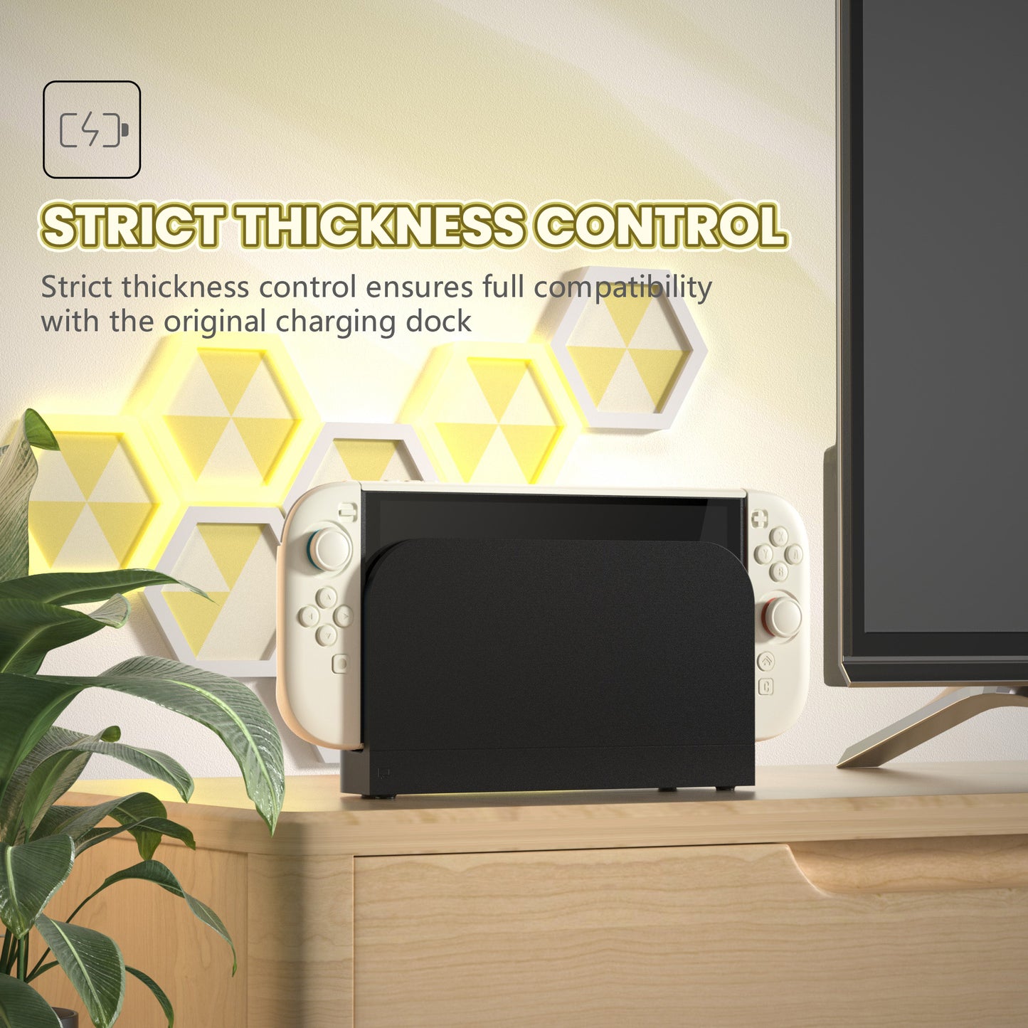 PlayVital Switch2対応 キュートな単色デザイン ハード保護ケース switch2背面キックスタンド使用可能ハードカバーケース 着装したままドック対応 キズ防止 耐衝撃 サムグリップ＆ボタンキャップ＆ステッカー付属【アイボリー】