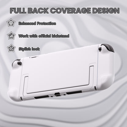 PlayVital Switch2対応 キュートな単色デザイン ハード保護ケース switch2背面キックスタンド使用可能ハードカバーケース 着装したままドック対応 キズ防止 耐衝撃 サムグリップ＆ボタンキャップ＆ステッカー付属【ホワイト】