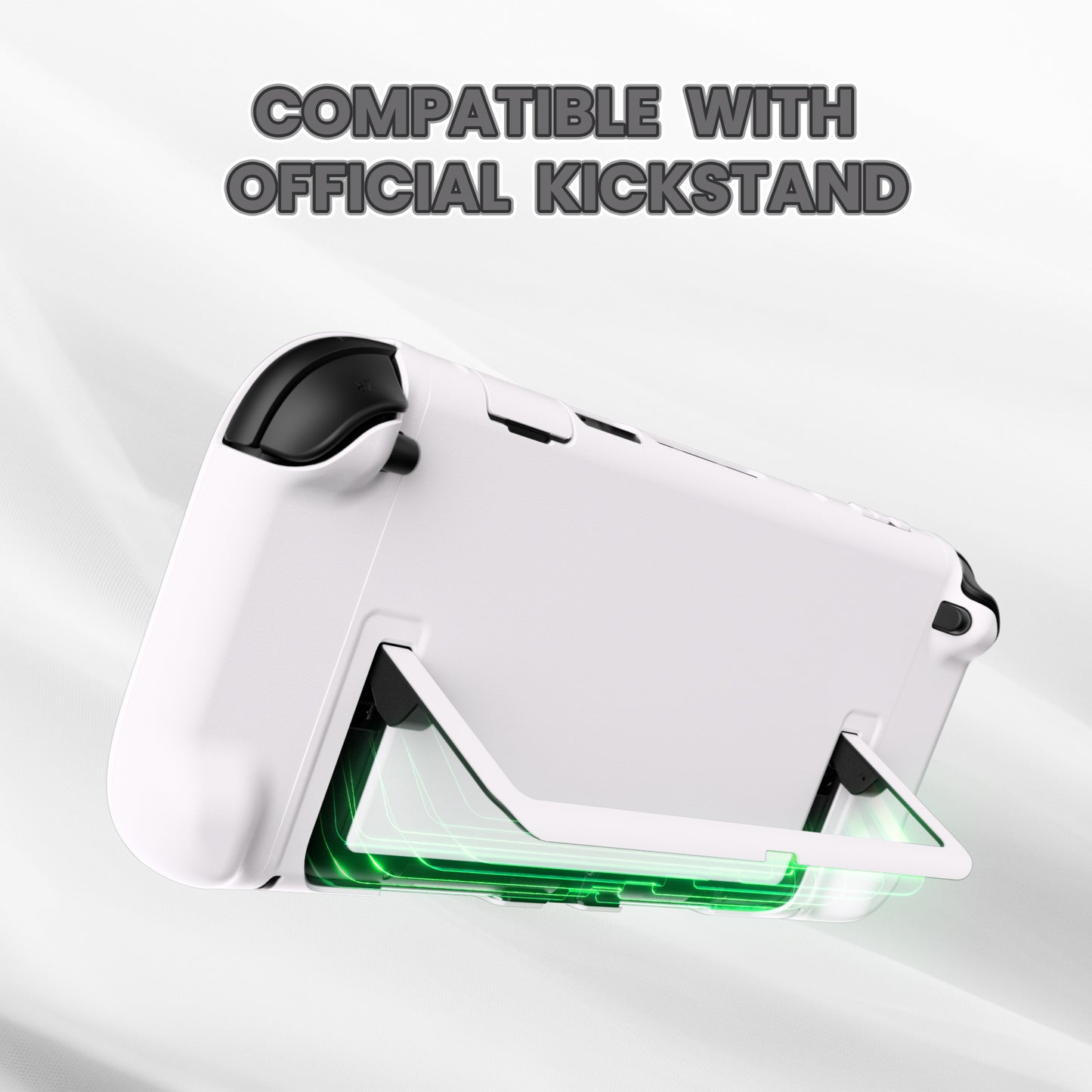 PlayVital Switch2対応 キュートな単色デザイン ハード保護ケース switch2背面キックスタンド使用可能ハードカバーケース 着装したままドック対応 キズ防止 耐衝撃 サムグリップ＆ボタンキャップ＆ステッカー付属【ホワイト】