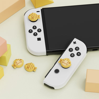 PlayVital かわいい親指グリップキャップ Nintendo Switch & 有機el & Switch Lite用【鯛焼きや魚の着ぐるみ猫】