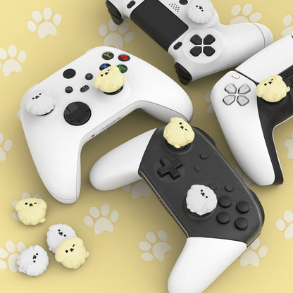 PlayVital キュートサムグリップキャップ PS5・PS4・Xbox Series X/S・Switch Proコントローラー用【ふわふわウィンク子犬】