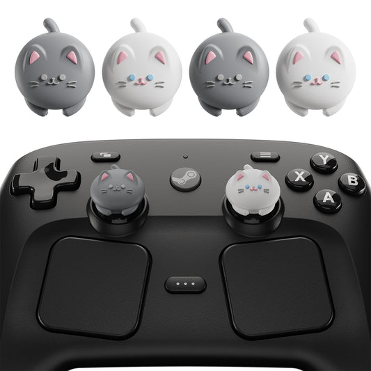 PlayVital キュート サムグリップ Steam Controller 2（2026）用 4個セット シリコン製ジョイスティックキャップ【キューティーキティ】