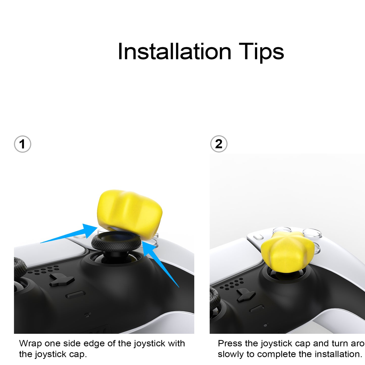 PlayVital キュートユニバーサルイルミネイテッドLEDサムスティックグリップ PS5&PS4&Xbox Series X/S&Xbox One&Switch Proコントローラー用【スター柄】