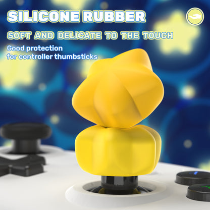 PlayVital キュートユニバーサルイルミネイテッドLEDサムスティックグリップ PS5&PS4&Xbox Series X/S&Xbox One&Switch Proコントローラー用【スター柄】