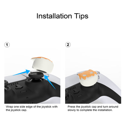 PlayVital キュートユニバーサルイルミネイテッドLEDサムスティックグリップ PS5&PS4&Xbox Series X/S&Xbox One&Switch Proコントローラー用【トリッキーキティ & ドーキーキティ】