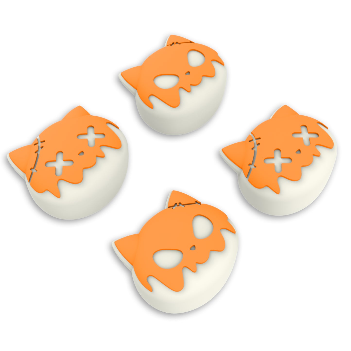 PlayVital キュートユニバーサルイルミネイテッドLEDサムスティックグリップ PS5&PS4&Xbox Series X/S&Xbox One&Switch Proコントローラー用【トリッキーキティ & ドーキーキティ】