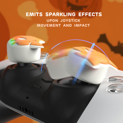 PlayVital キュートユニバーサルイルミネイテッドLEDサムスティックグリップ PS5&PS4&Xbox Series X/S&Xbox One&Switch Proコントローラー用【トリッキーキティ & ドーキーキティ】