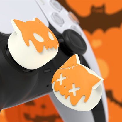 PlayVital キュートユニバーサルイルミネイテッドLEDサムスティックグリップ PS5&PS4&Xbox Series X/S&Xbox One&Switch Proコントローラー用【トリッキーキティ & ドーキーキティ】