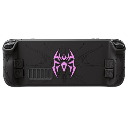 PlayVital サイバースパイダー シリコンケース Steam Deck OLED & LCD 対応 バックボタン拡張パーツ・サムスティックキャップ・トラックパッドスキン付き【ブラック】