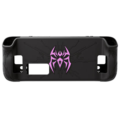 PlayVital サイバースパイダー シリコンケース Steam Deck OLED & LCD 対応 バックボタン拡張パーツ・サムスティックキャップ・トラックパッドスキン付き【ブラック】