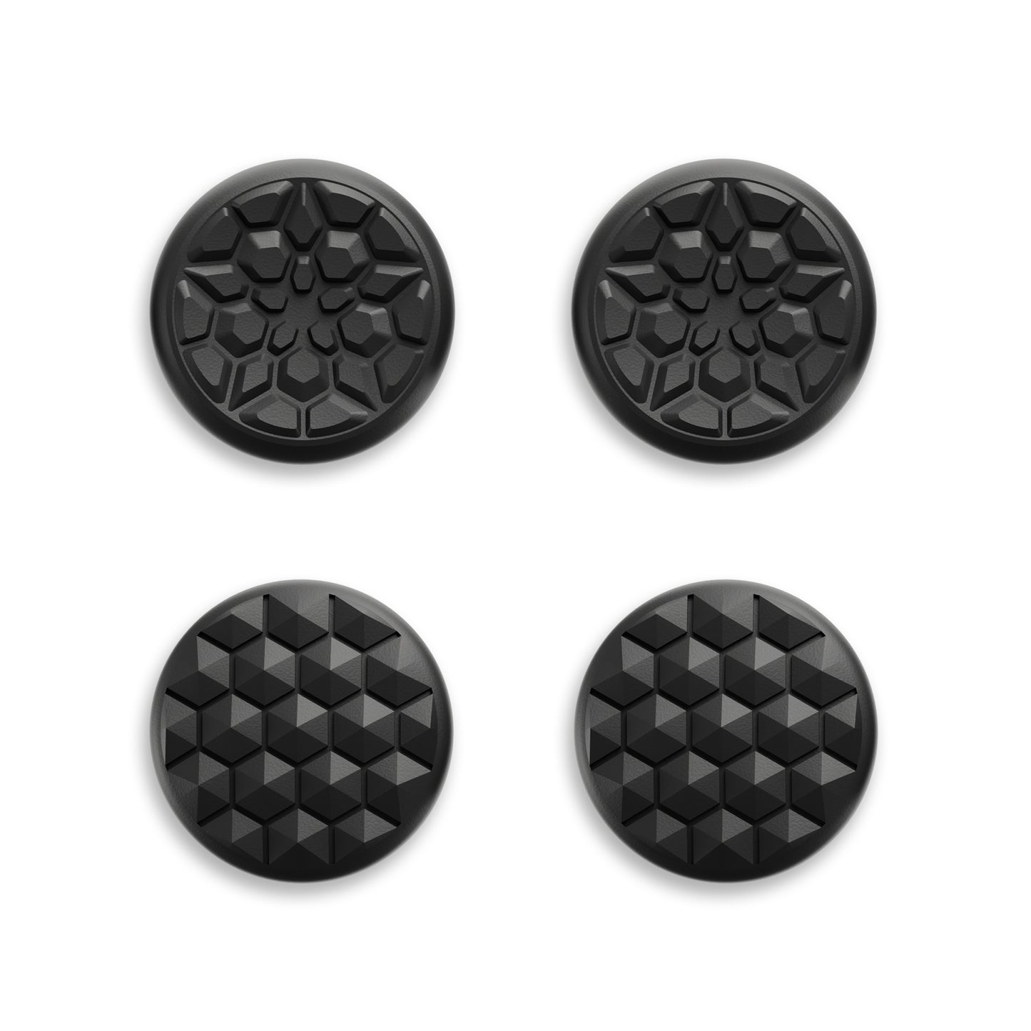 PlayVital ダイヤモンドグレイン＆クラックボムデザイン 4個セット サムグリップ Steam Controller 2（2026）用 滑り止めテクスチャグリップキャップ【ブラック】
