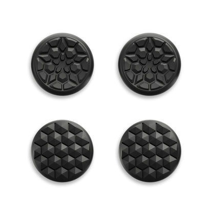 PlayVital ダイヤモンドグレイン＆クラックボムデザイン 4個セット サムグリップ Steam Controller 2（2026）用 滑り止めテクスチャグリップキャップ【ブラック】