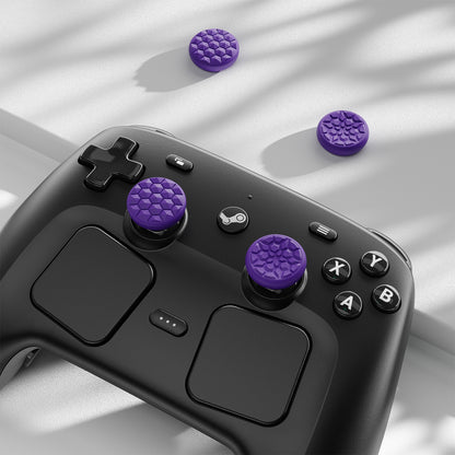 PlayVital ダイヤモンドグレイン＆クラックボムデザイン 4個セット サムグリップ Steam Controller 2（2026）用 滑り止めテクスチャグリップキャップ【パープル】