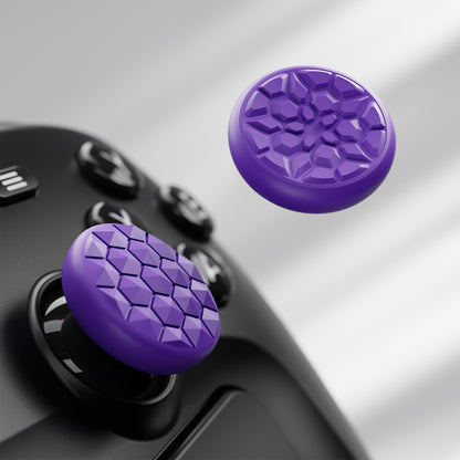 PlayVital ダイヤモンドグレイン＆クラックボムデザイン 4個セット サムグリップ Steam Controller 2（2026）用 滑り止めテクスチャグリップキャップ【パープル】