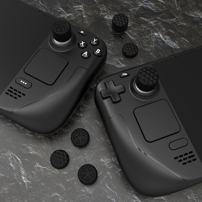 PlayVital ダイヤモンドグレイン＆クラックボムデザイン エルゴノミックスティックキャップ サムグリップ Steam Deck LCD & OLED、PS Portal リモートプレーヤー対応【ブラック】