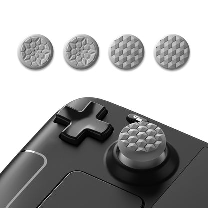 PlayVital Diamond Grain & Crack Bombデザイン サムグリップキャップ Steam Deck LCD & OLED、PS ポータルリモートプレーヤー用【クールグレー】