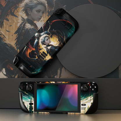 PlayVital Full Set Protective Skin Decal for Steam Deck, Custom Stickers Vinyl Cover for Steam Deck Handheld Gaming PC - Dragon Vision - SDTM072 PlayVital