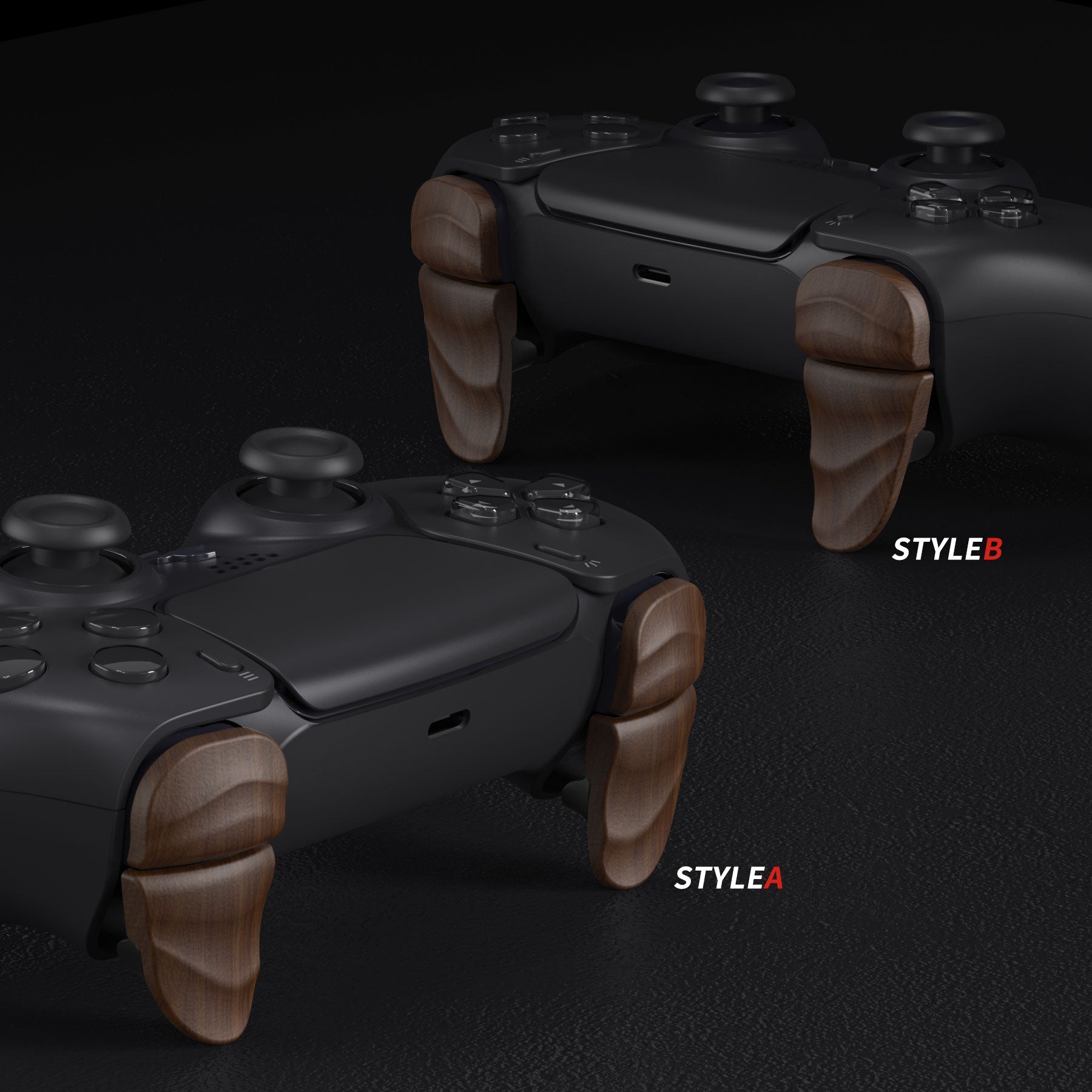 PlayVital Dune 2 Pairs Trigger Stop Shoulder Buttons Extension Kit for ps5 Controller, Stopper Bumper Trigger Extenders Game Improvement Adjusters for ps5 Controller - Wood Grain - YCPFS002 PlayVital