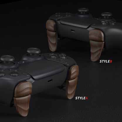 PlayVital Dune 2 Pairs Trigger Stop Shoulder Buttons Extension Kit for ps5 Controller, Stopper Bumper Trigger Extenders Game Improvement Adjusters for ps5 Controller - Wood Grain - YCPFS002 PlayVital