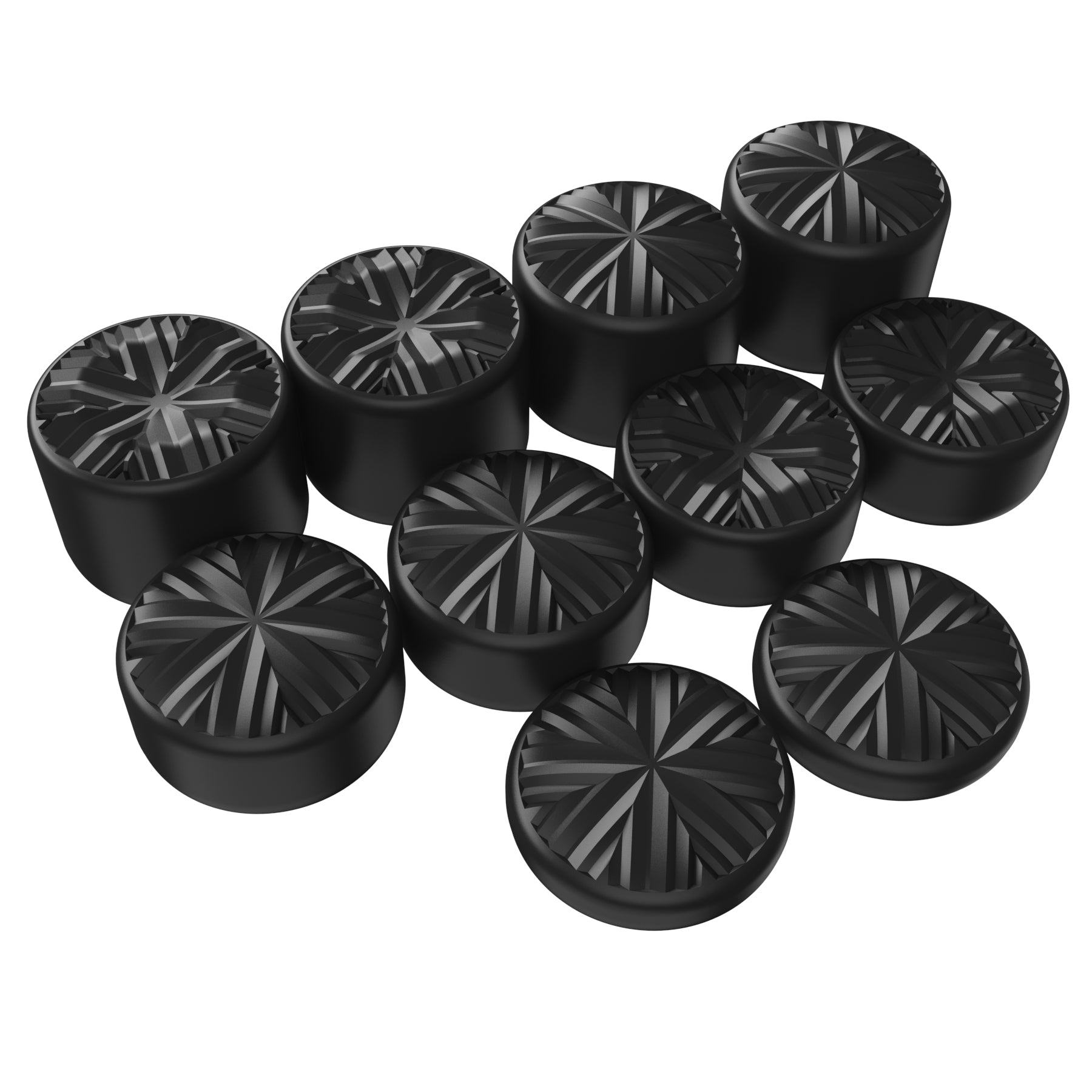 PlayVital 10 Pcs Ergonomic Thumbstick Grips for ps5, for ps4, EVOQUE Universal Pro Thumb Grip Caps for Xbox Series X/S, Xbox One/Elite Series 2, Switch Pro - with 3 Height Convex and Concave - Black - PJM2050 PlayVital