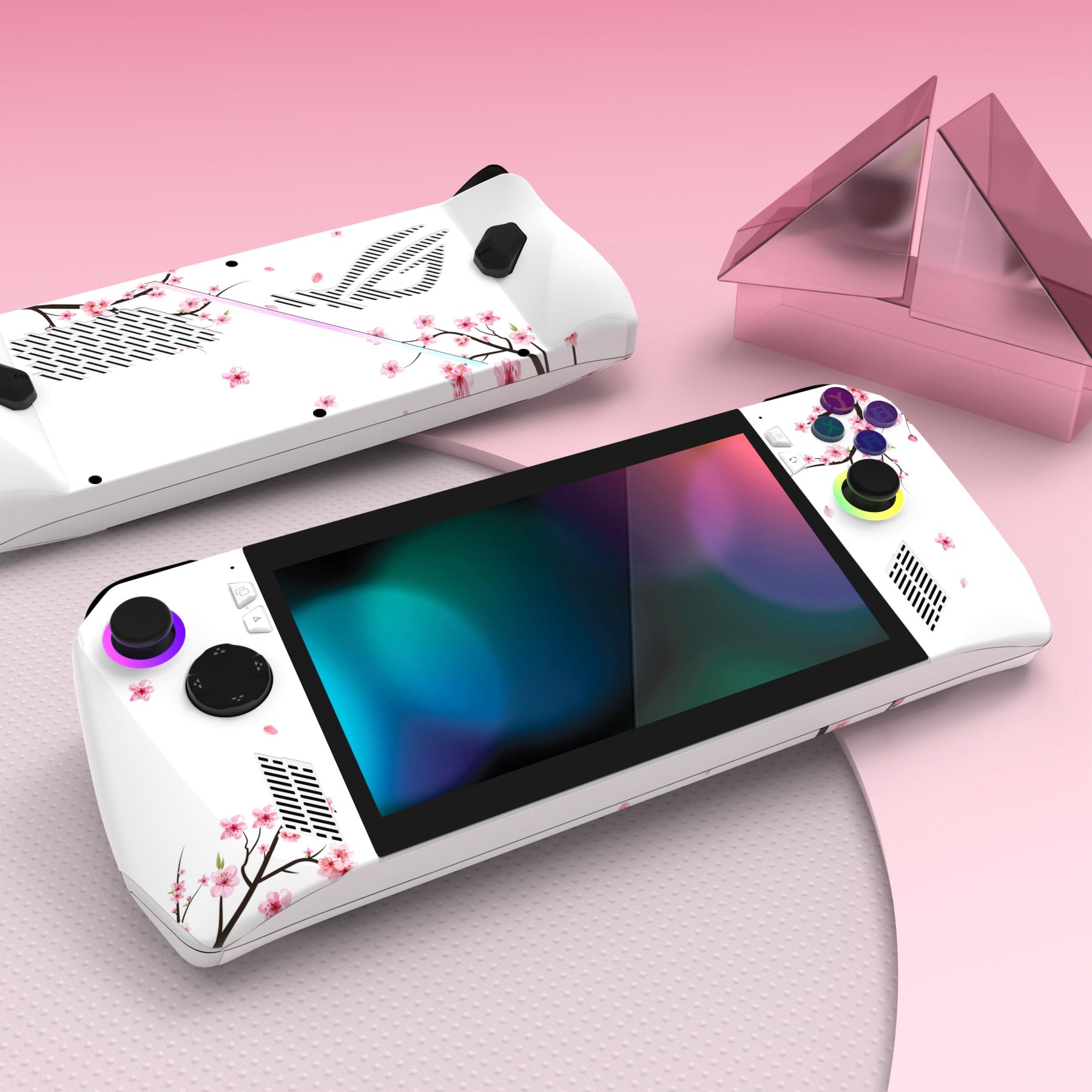 PlayVital Falling Cherry Blossom Custom Stickers Vinyl Wraps Protective Skin Decal for ROG Ally Handheld Gaming Console - RGTM010 PlayVital