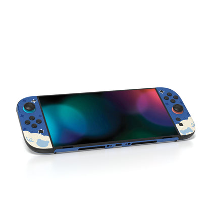 PlayVital Nintendo Switch 2（2025）本体・Joycon対応 Good Night Bear フルセット保護ステッカーシール カスタマイズ用ビニールステッカー ドック＆グリップスシール付き【ミッドナイトブルー】