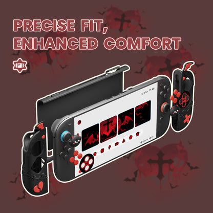 PlayVital ゴシックインプ シリーズ プロテクティブケース Nintendo Switch 2 用 サムグリップ＆ステッカー付き かわいい・ダークデザイン ドック対応 ハードケース【ブラック】