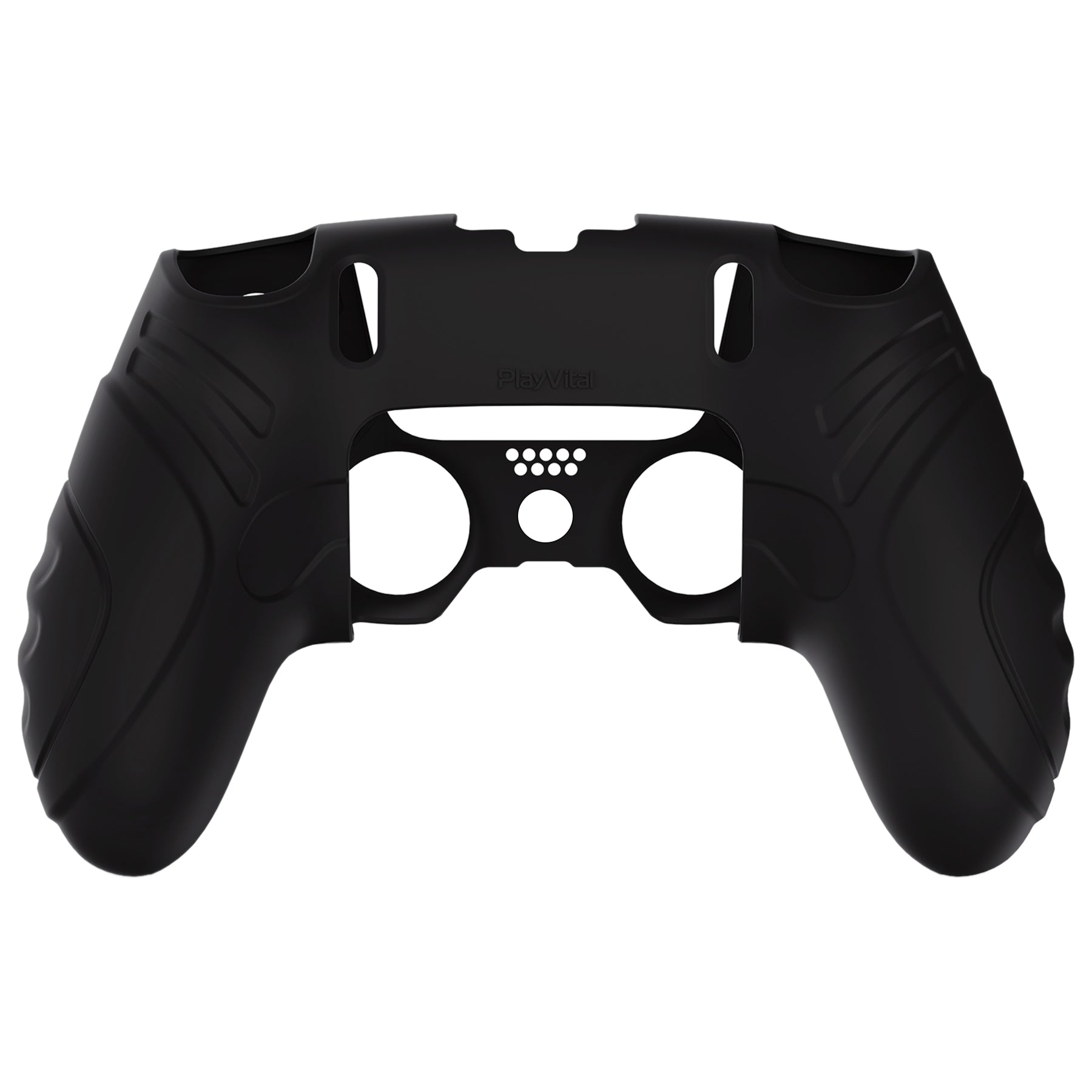 PlayVital Guardian Edition Anti-Slip Ergonomic Silicone Cover Case with Thumb Grip Caps for PS5 Edge Controller - Black - EHPFP001 PlayVital