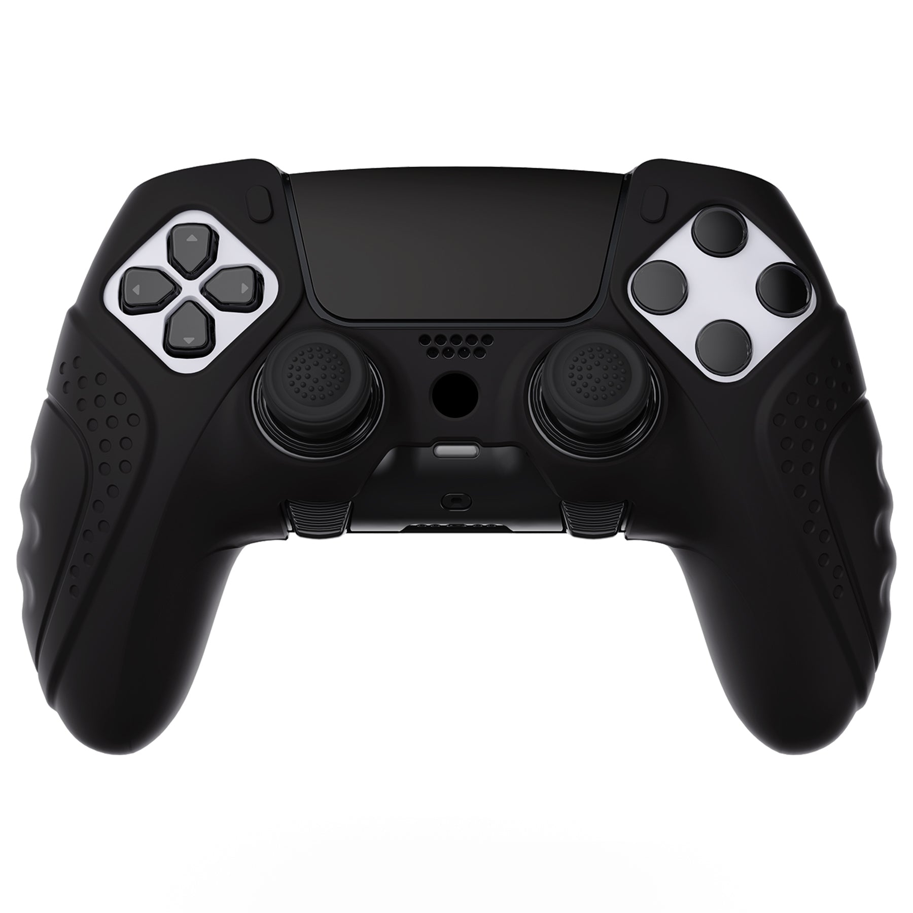 PlayVital Guardian Edition Anti-Slip Ergonomic Silicone Cover Case with Thumb Grip Caps for PS5 Edge Controller - Black - EHPFP001 PlayVital