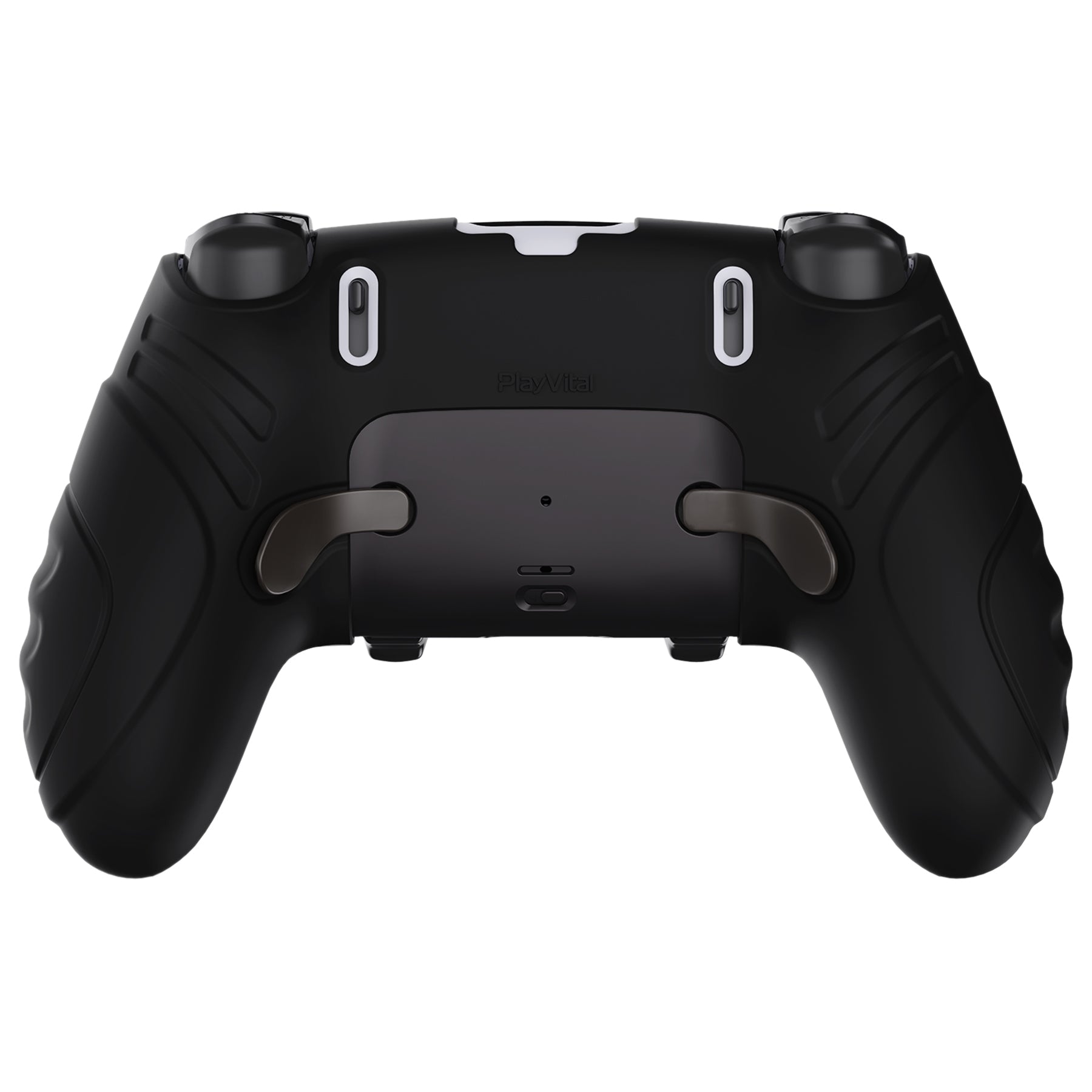 PlayVital Guardian Edition Anti-Slip Ergonomic Silicone Cover Case with Thumb Grip Caps for PS5 Edge Controller - Black - EHPFP001 PlayVital