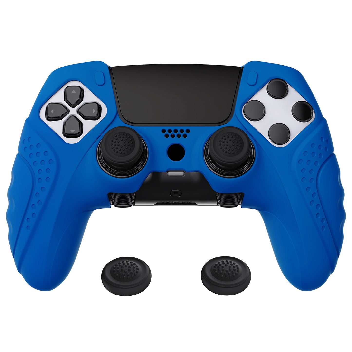 PlayVital Guardian Edition Anti-Slip Ergonomic Silicone Cover Case with Thumb Grip Caps for PS5 Edge Controller - Blue - EHPFP008 PlayVital