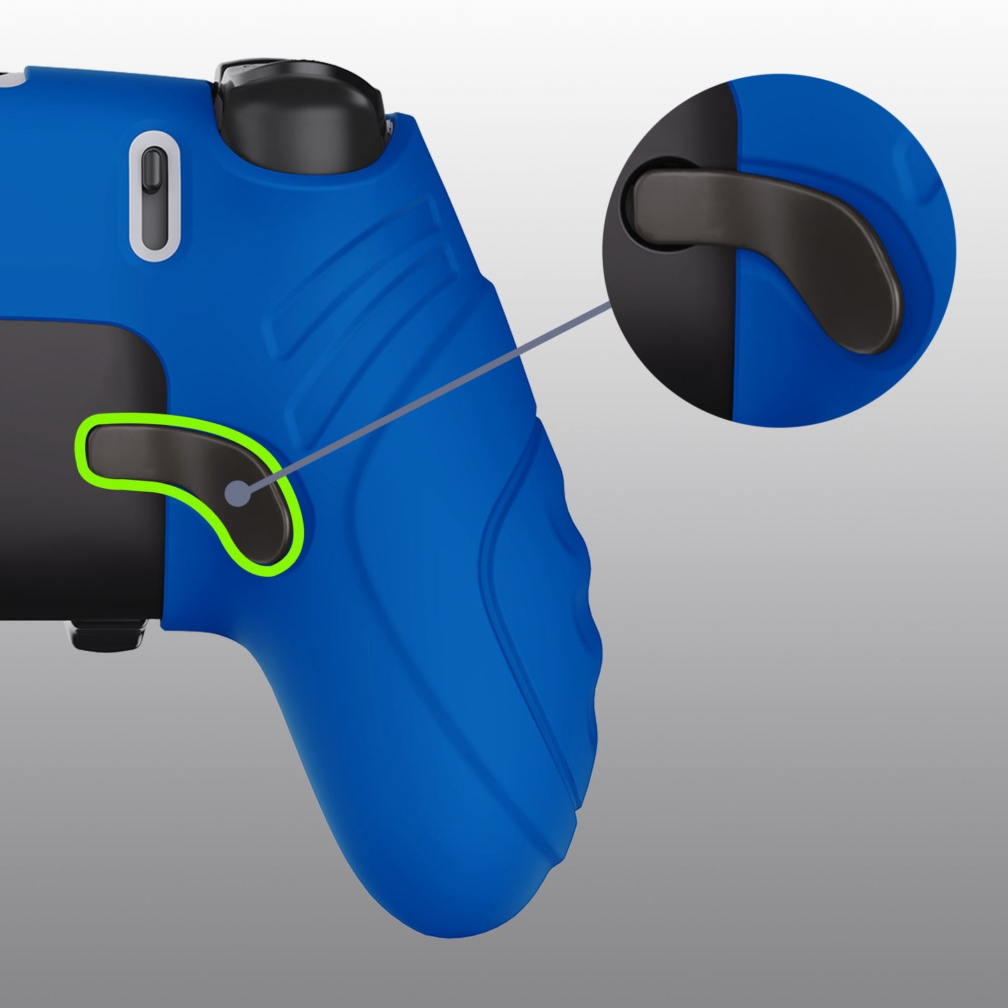 PlayVital Guardian Edition Anti-Slip Ergonomic Silicone Cover Case with Thumb Grip Caps for PS5 Edge Controller - Blue - EHPFP008 PlayVital