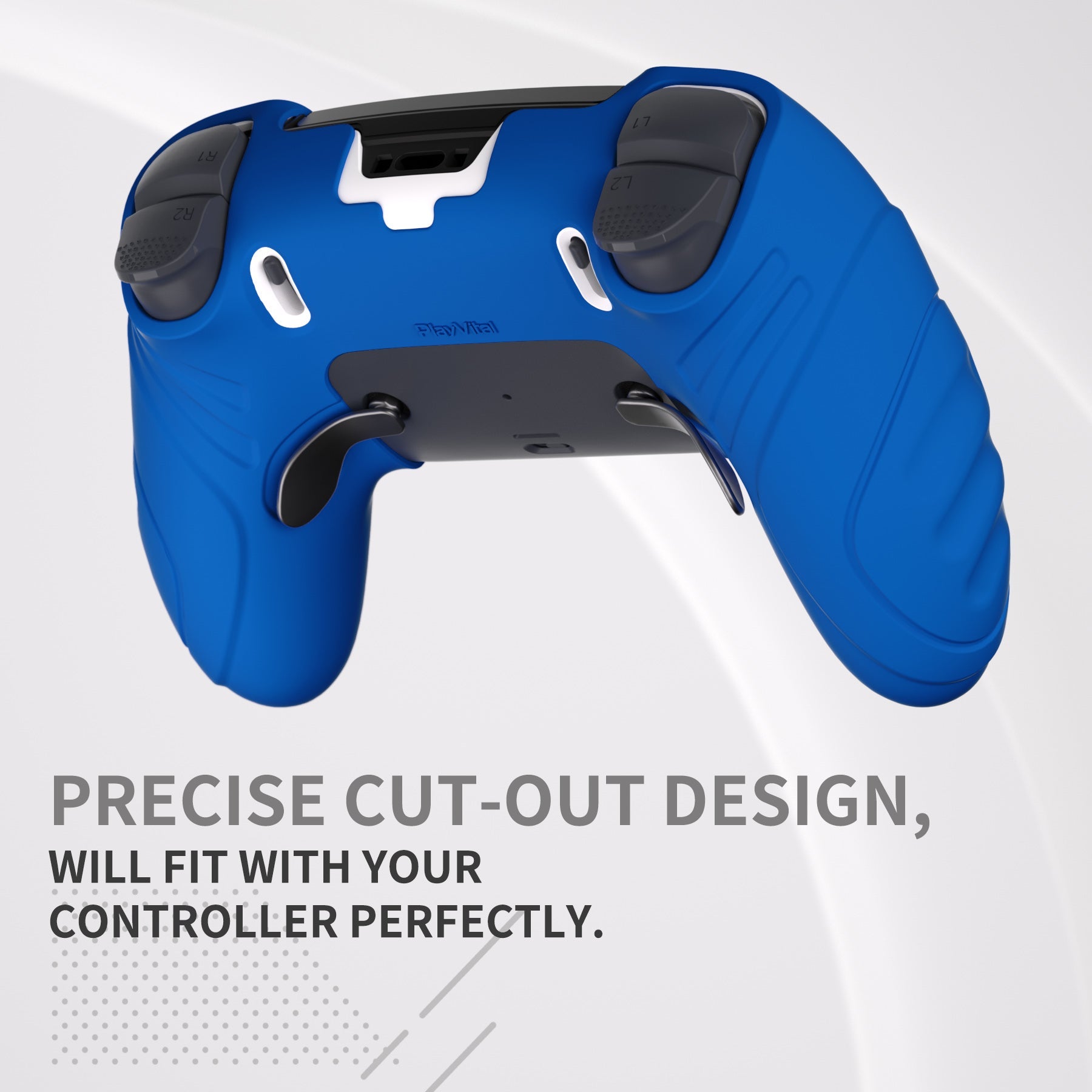 PlayVital Guardian Edition Anti-Slip Ergonomic Silicone Cover Case with Thumb Grip Caps for PS5 Edge Controller - Blue - EHPFP008 PlayVital