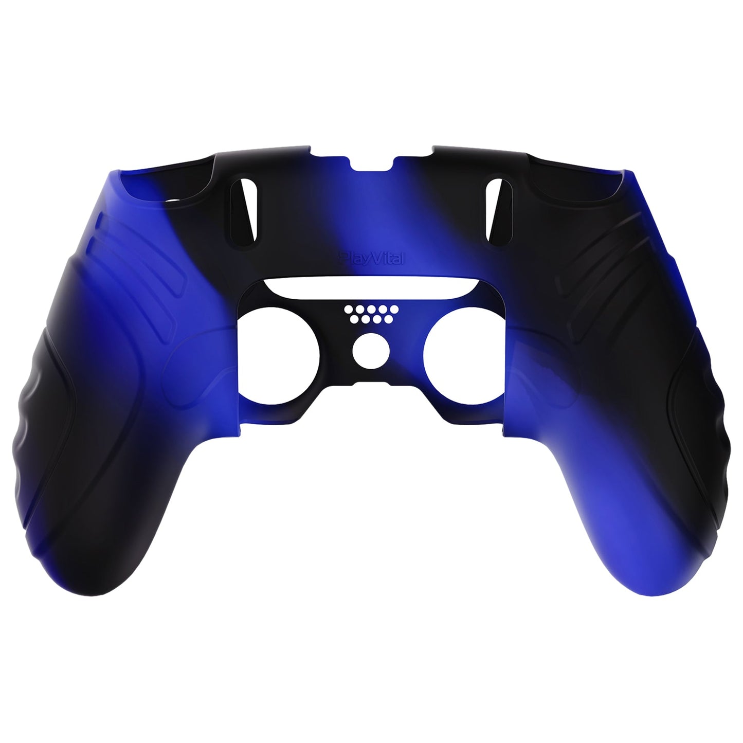 PlayVital Guardian Edition Anti-Slip Ergonomic Silicone Cover Case with Thumb Grip Caps for PS5 Edge Controller - Blue & Black - EHPFP009 PlayVital