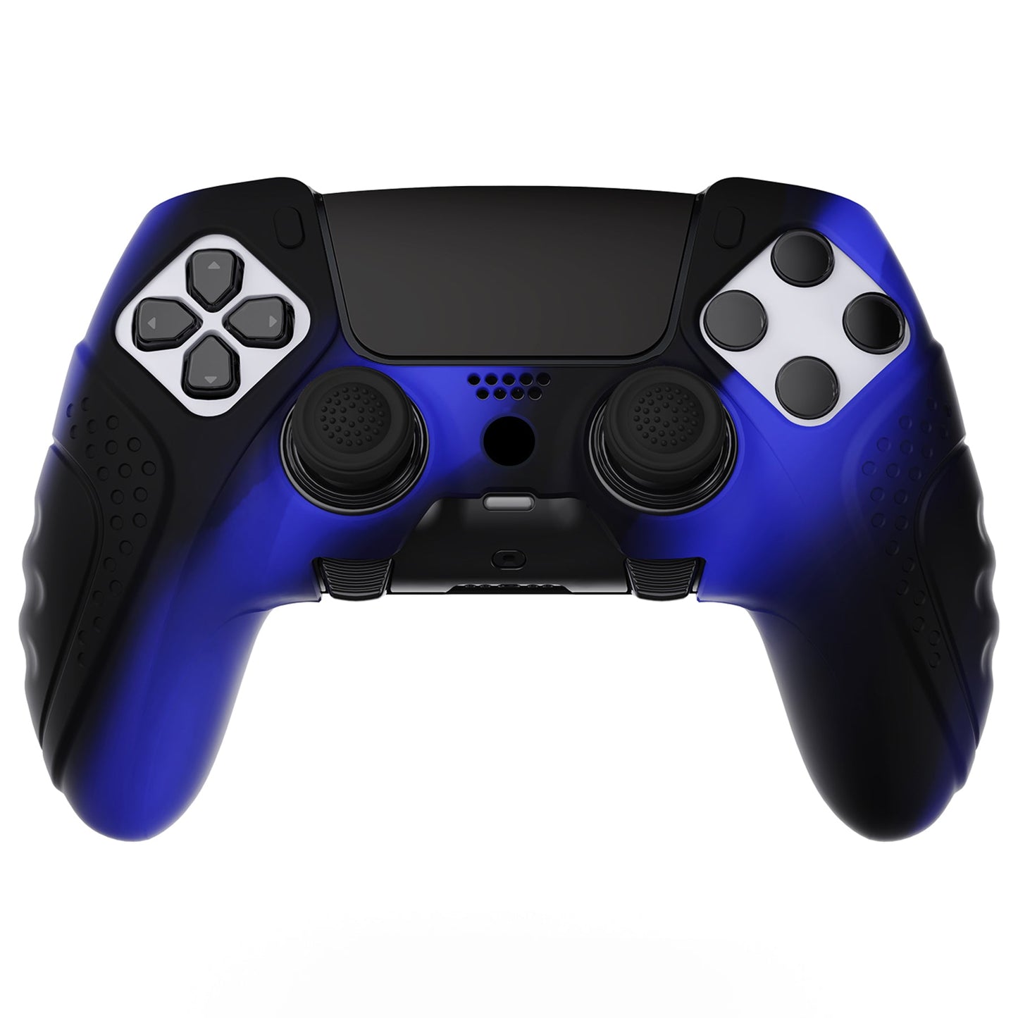 PlayVital Guardian Edition Anti-Slip Ergonomic Silicone Cover Case with Thumb Grip Caps for PS5 Edge Controller - Blue & Black - EHPFP009 PlayVital