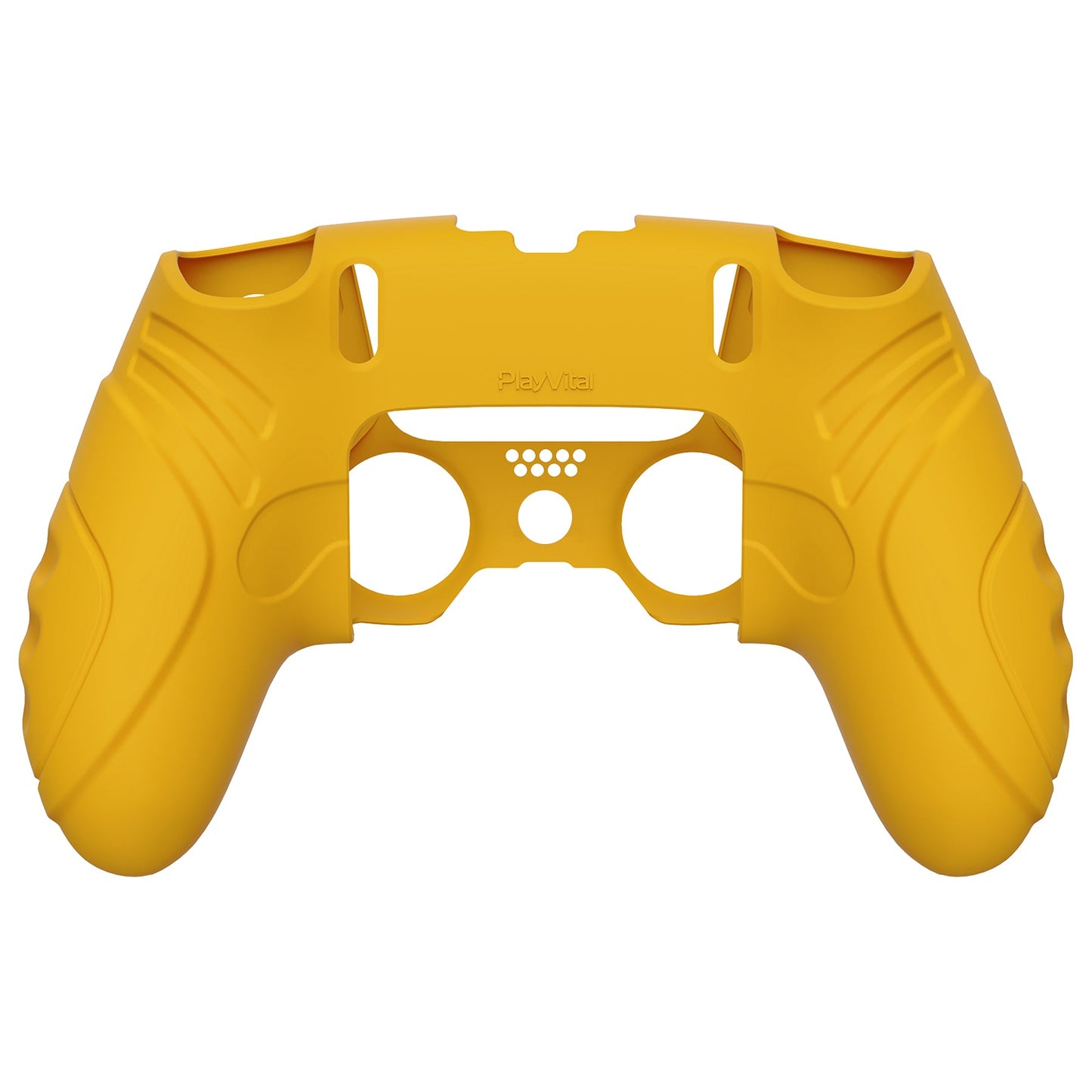 PlayVital Guardian Edition Anti-Slip Ergonomic Silicone Cover Case with Thumb Grip Caps for PS5 Edge Controller - Caution Yellow - EHPFP012 PlayVital