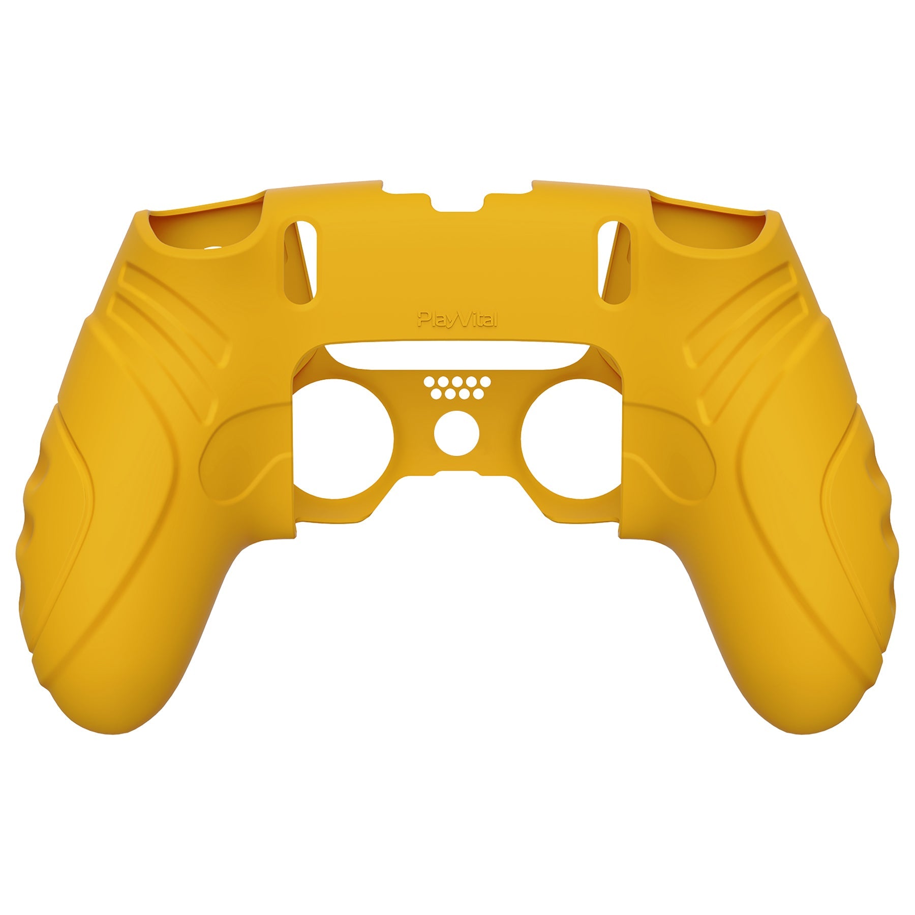 PlayVital Guardian Edition Anti-Slip Ergonomic Silicone Cover Case with Thumb Grip Caps for PS5 Edge Controller - Caution Yellow - EHPFP012 PlayVital