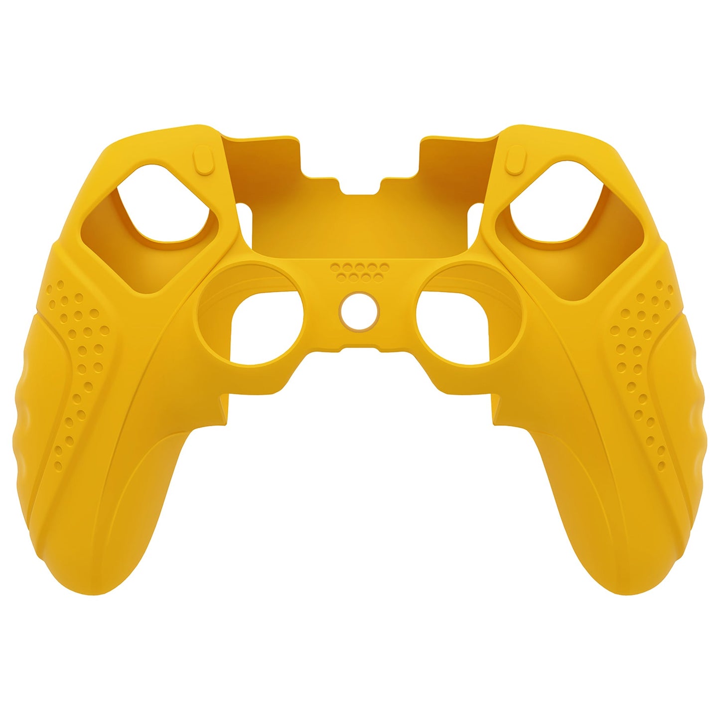 PlayVital Guardian Edition Anti-Slip Ergonomic Silicone Cover Case with Thumb Grip Caps for PS5 Edge Controller - Caution Yellow - EHPFP012 PlayVital