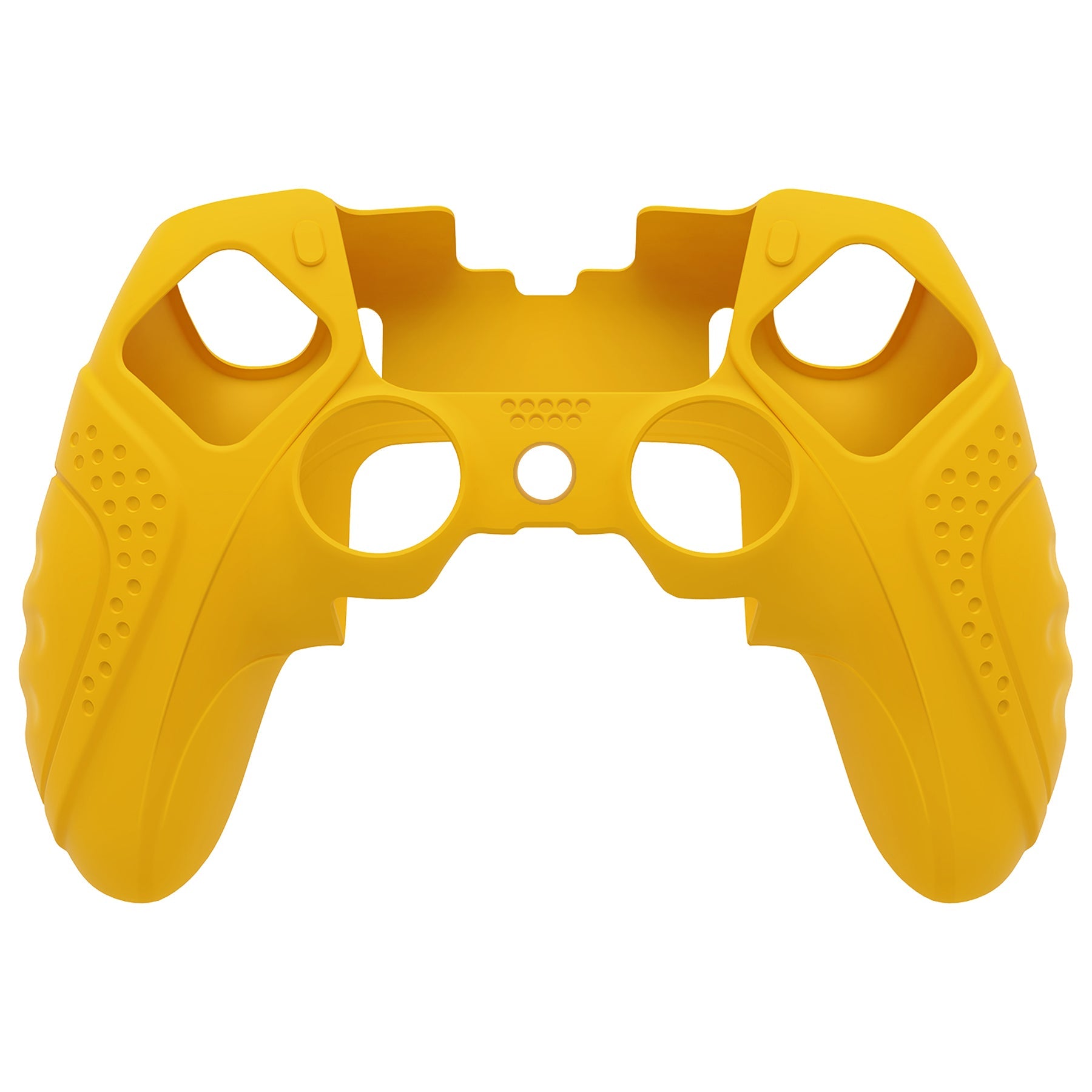 PlayVital Guardian Edition Anti-Slip Ergonomic Silicone Cover Case with Thumb Grip Caps for PS5 Edge Controller - Caution Yellow - EHPFP012 PlayVital